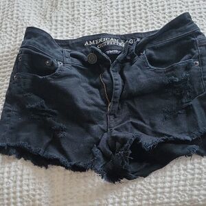 American Eagle Outfitters Distressed Black Shorts